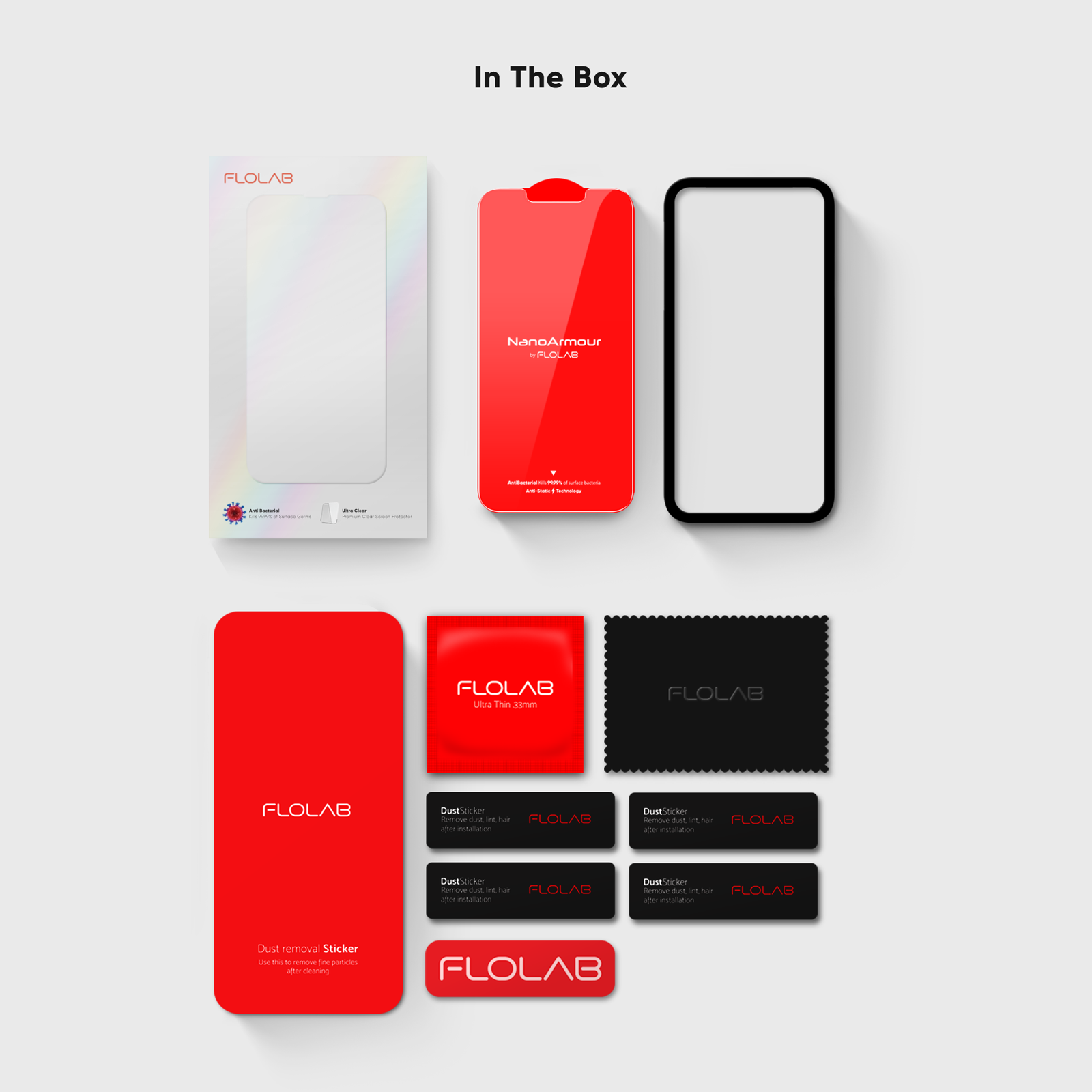 FLOLAB NanoAmour for iPhone 13 Screen Protector Anti-Dust (Most Case Friendly)