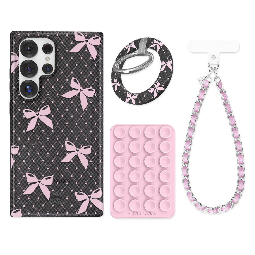Lacy Pink Bows Samsung Bundle Set