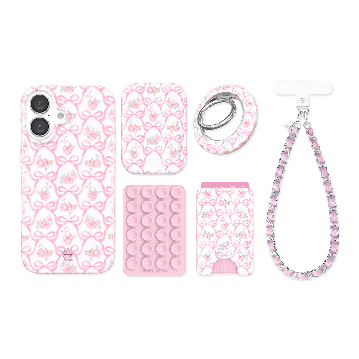Lovely Pink Bows iPhone Bundle Set