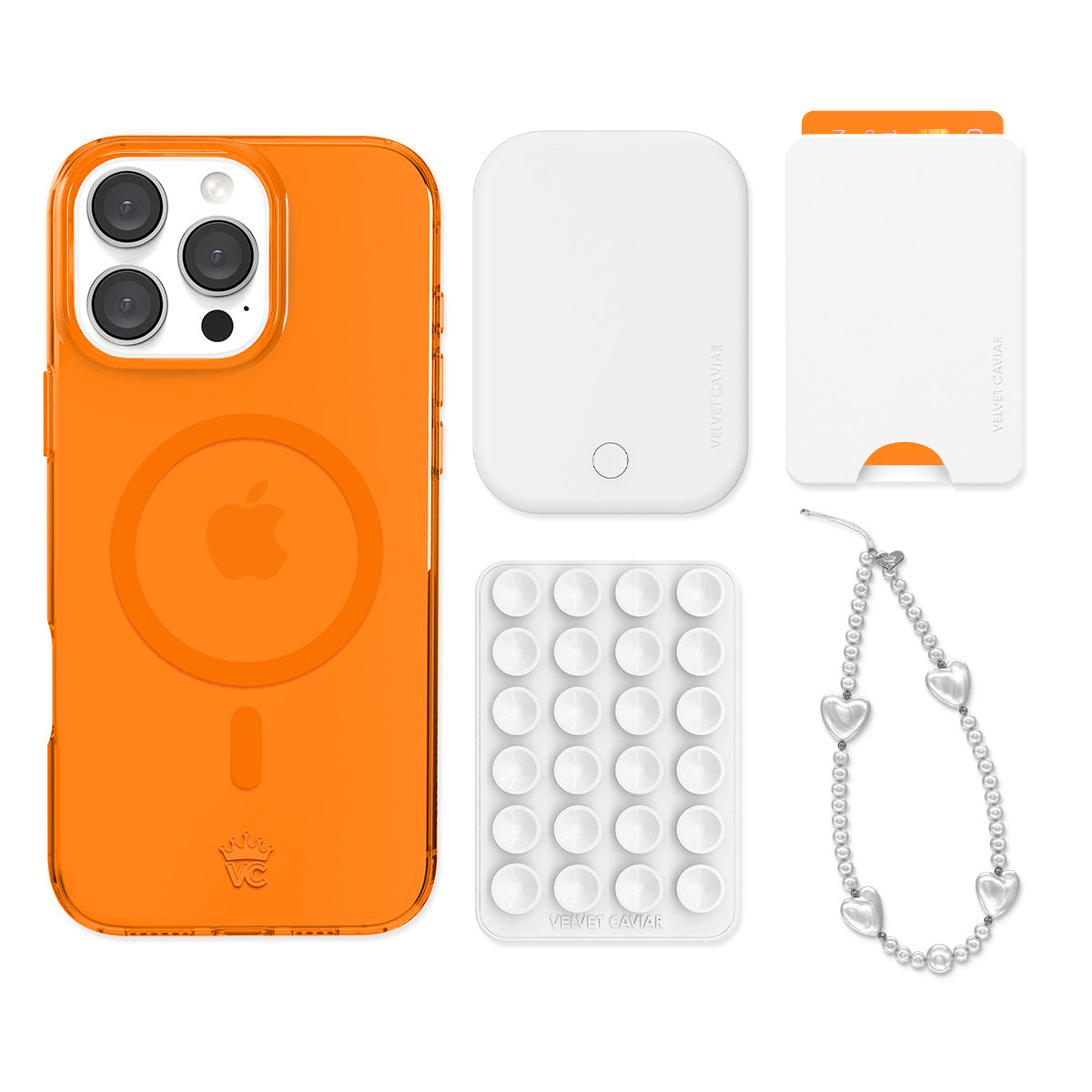 Neon Orange iPhone Bundle Set - Wallet