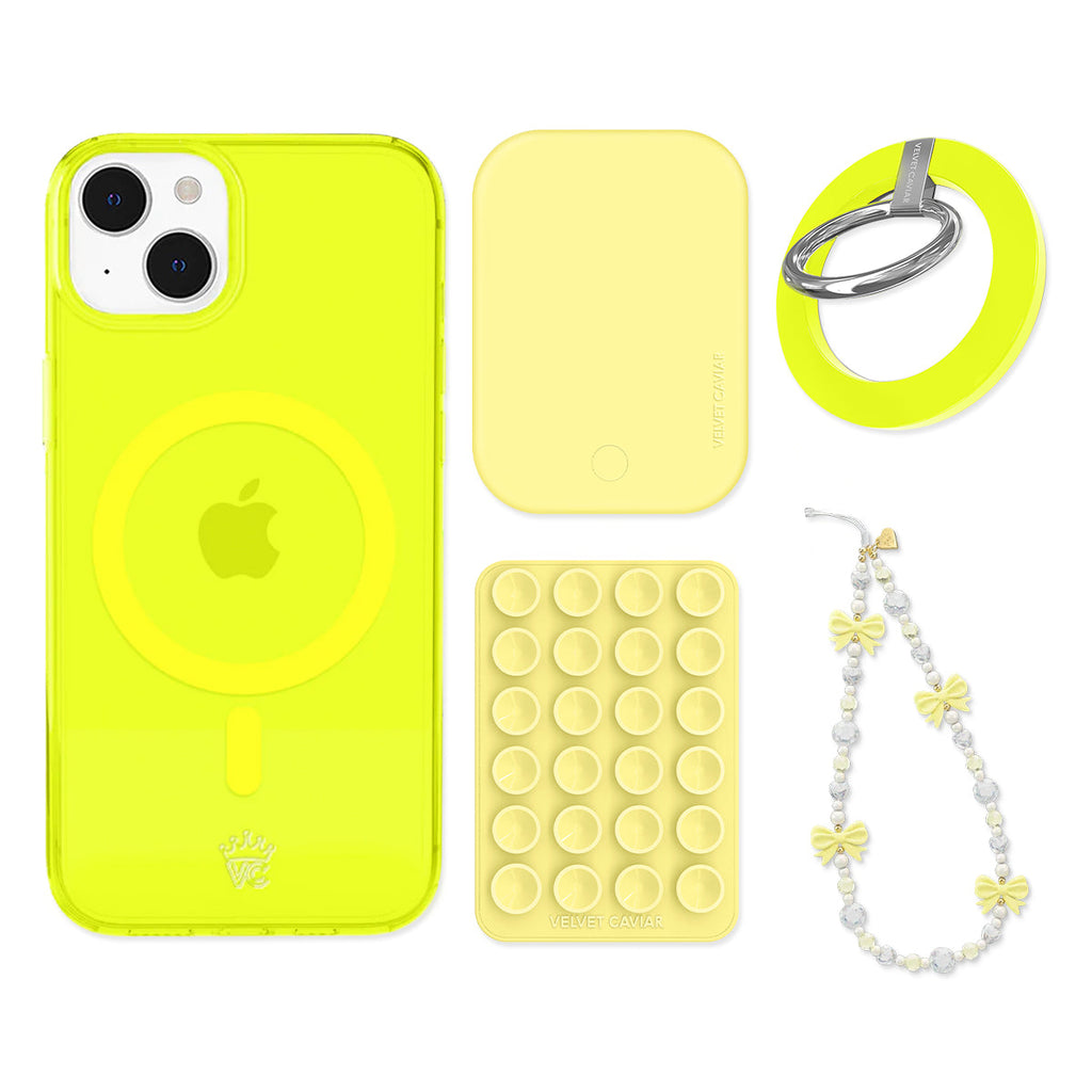 Neon Yellow iPhone Bundle Set - Grip