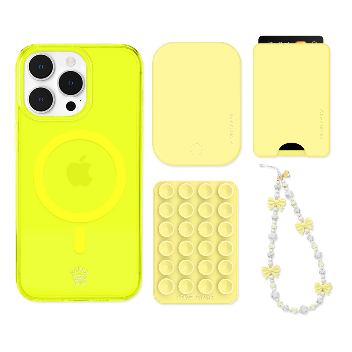 Neon Yellow iPhone Bundle Set - Wallet