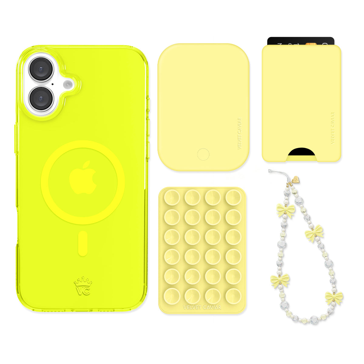 Neon Yellow iPhone Bundle Set - Wallet