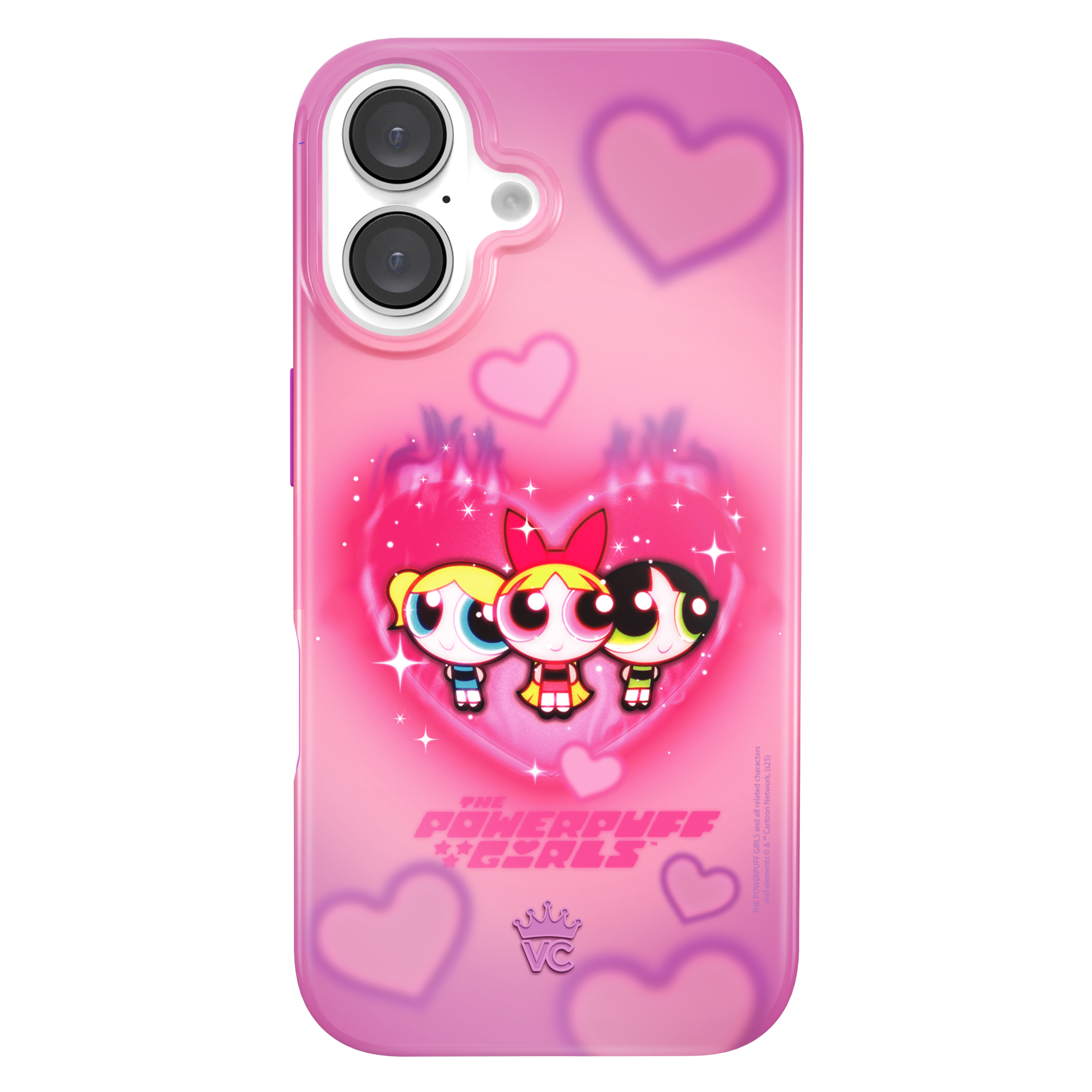 The Powerpuff Girls Airbrush Hearts iPhone Case