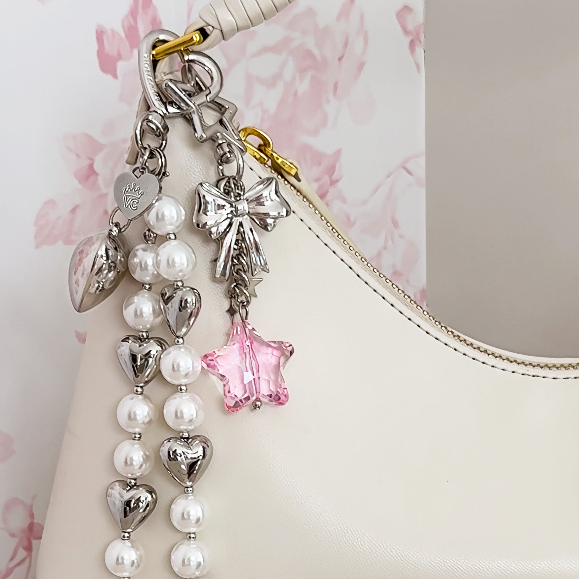 Silver Heart Drip Bag Charm