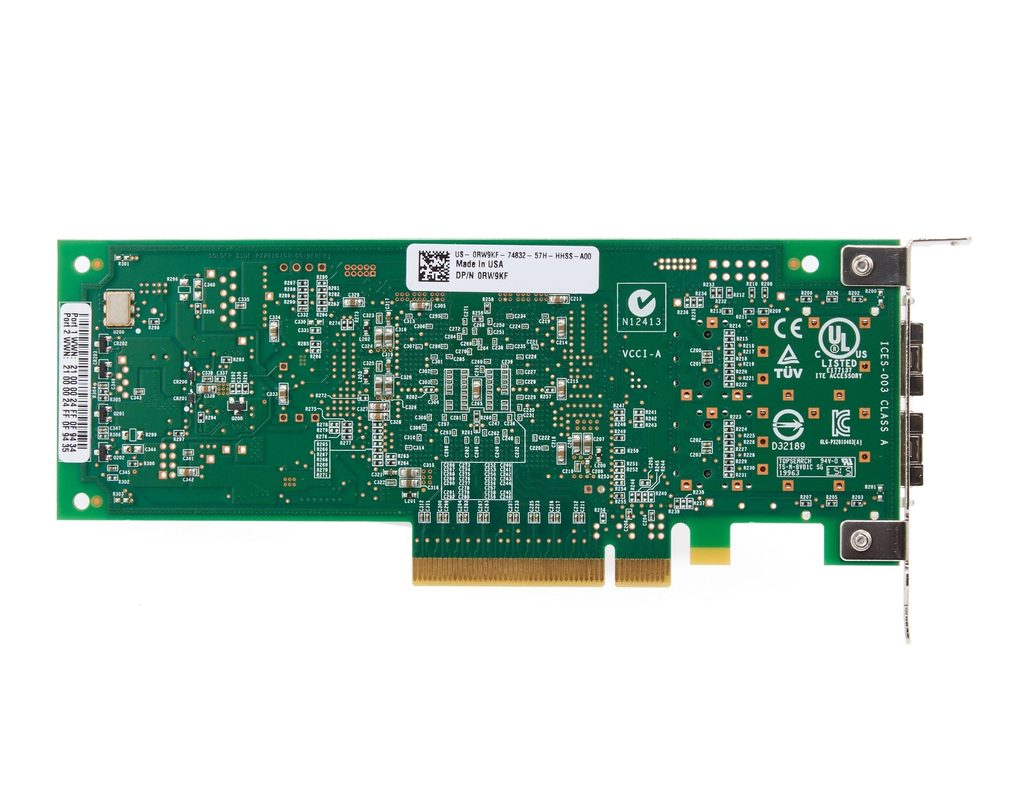 Dell QLogic QLE2562 Dual Port 8GB Fibre Channel SFP HBA Low Profile