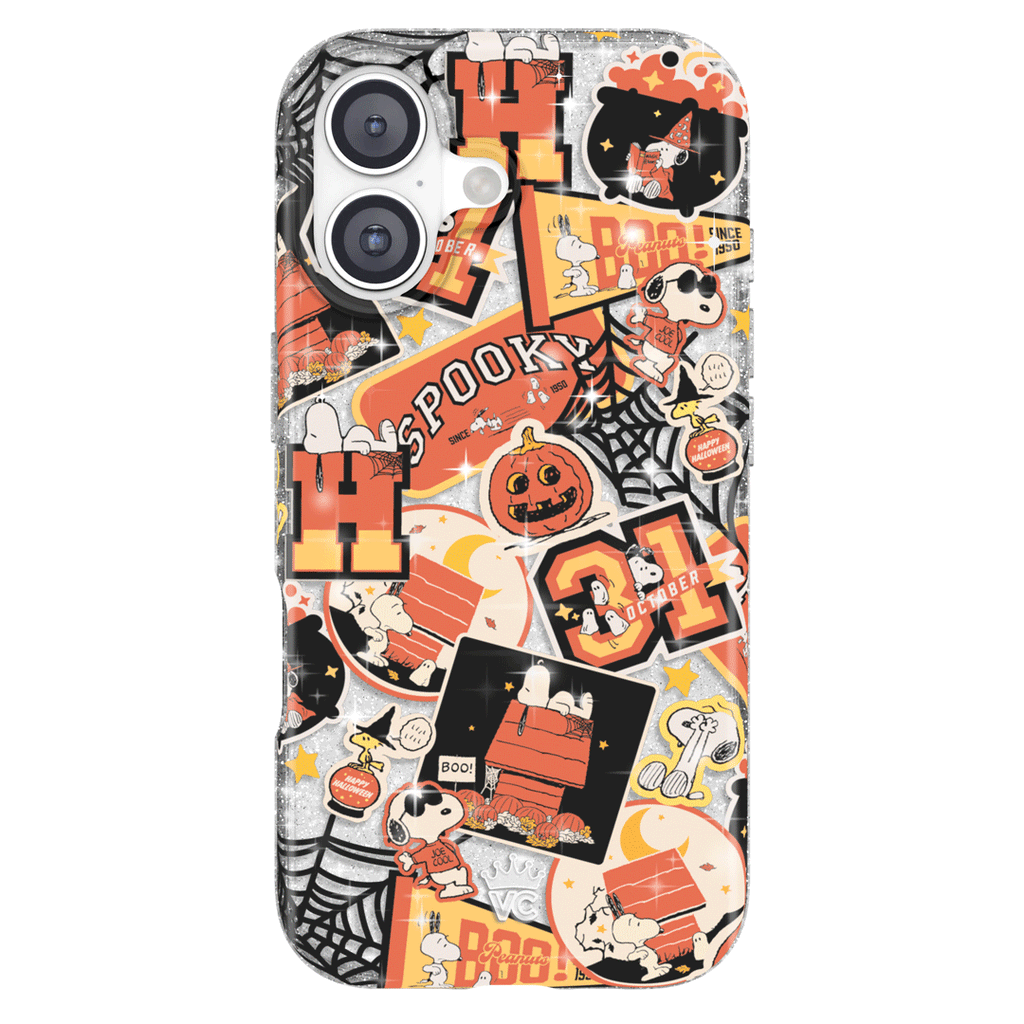 Snoopy Halloween Varsity Glitter iPhone Case