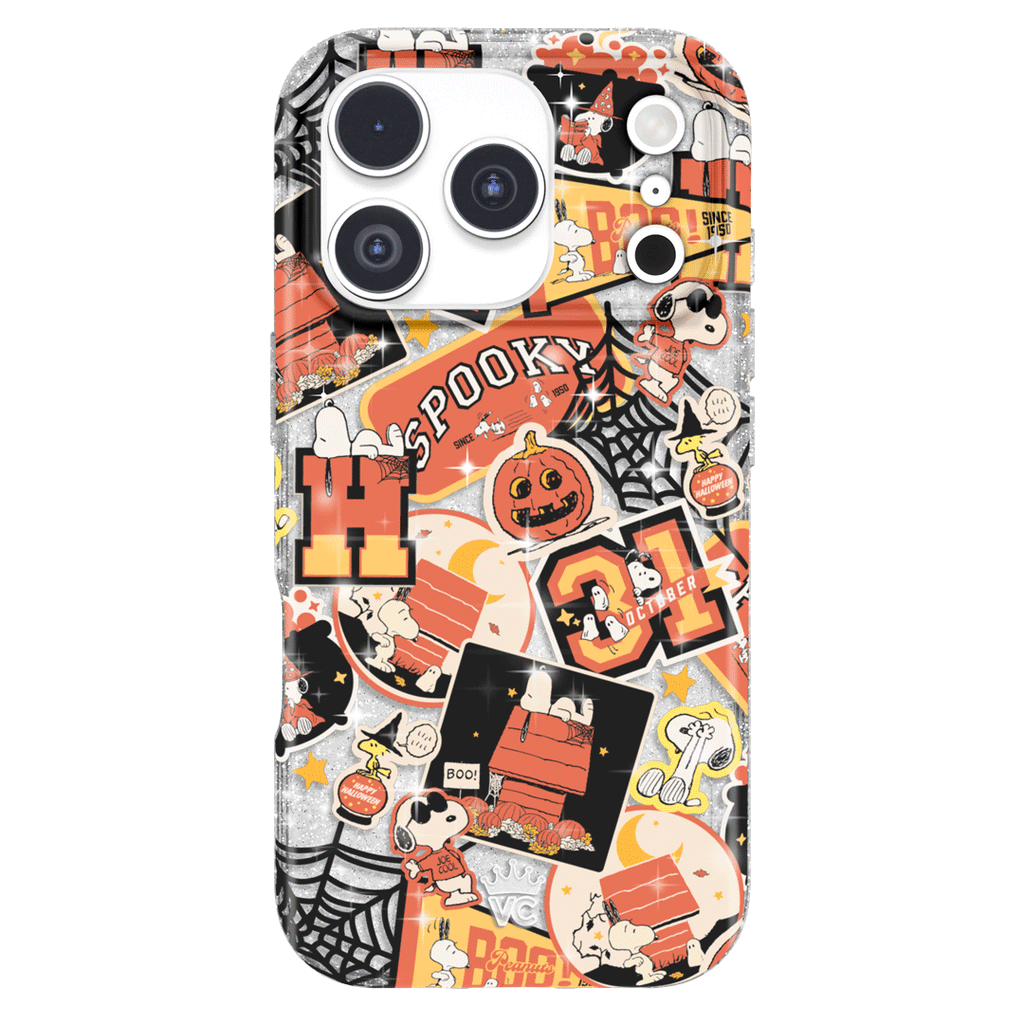 Snoopy Halloween Varsity Glitter iPhone Case