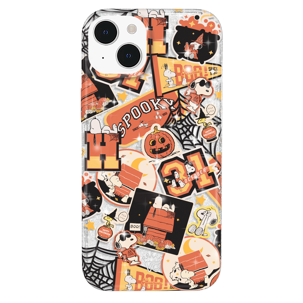 Snoopy Halloween Varsity Glitter iPhone Case
