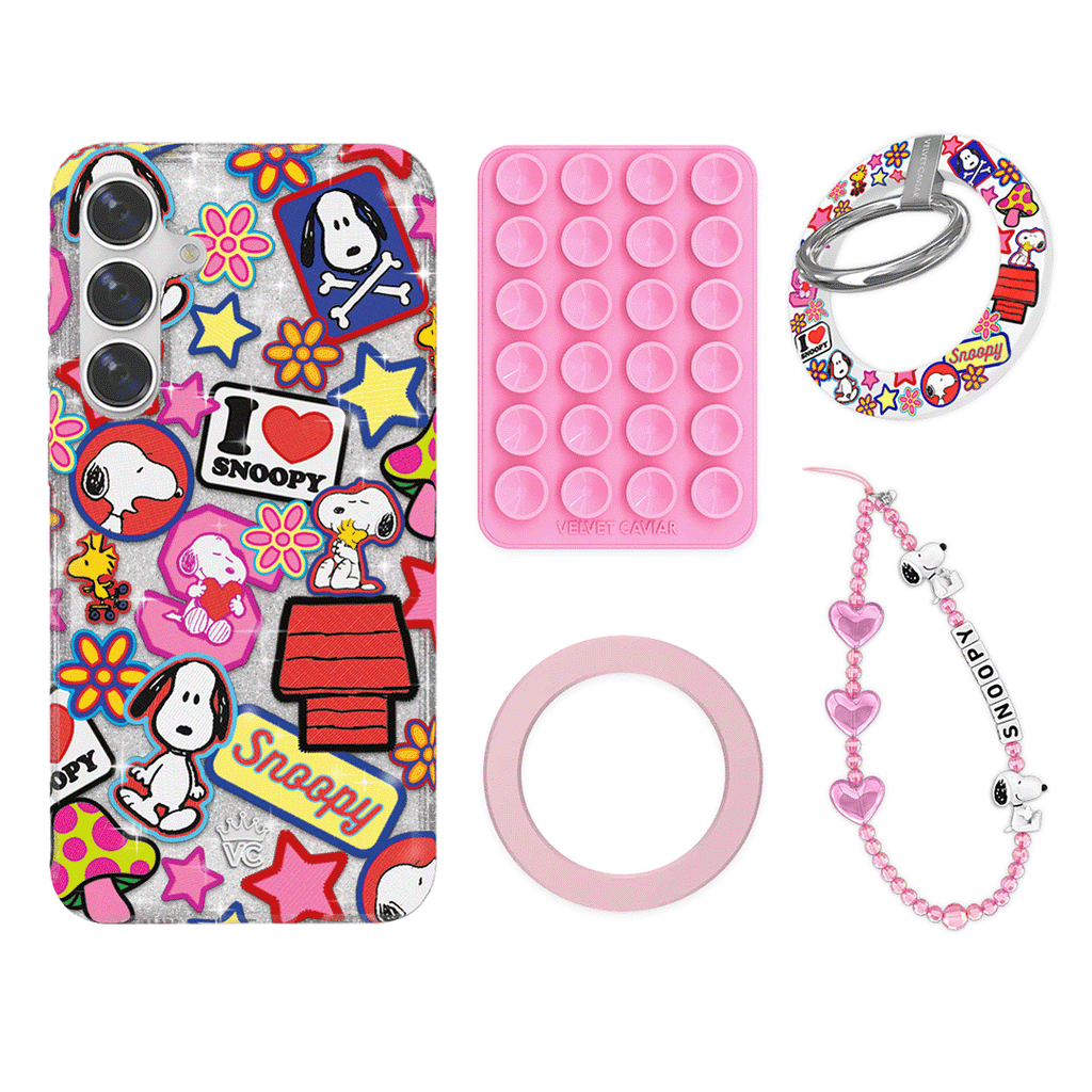 Snoopy Patchwork Glitter Galaxy Bundle Set - Grip