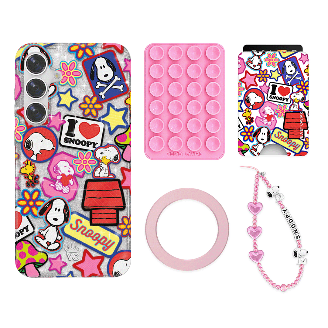 Snoopy Patchwork Glitter Galaxy Bundle Set - Wallet