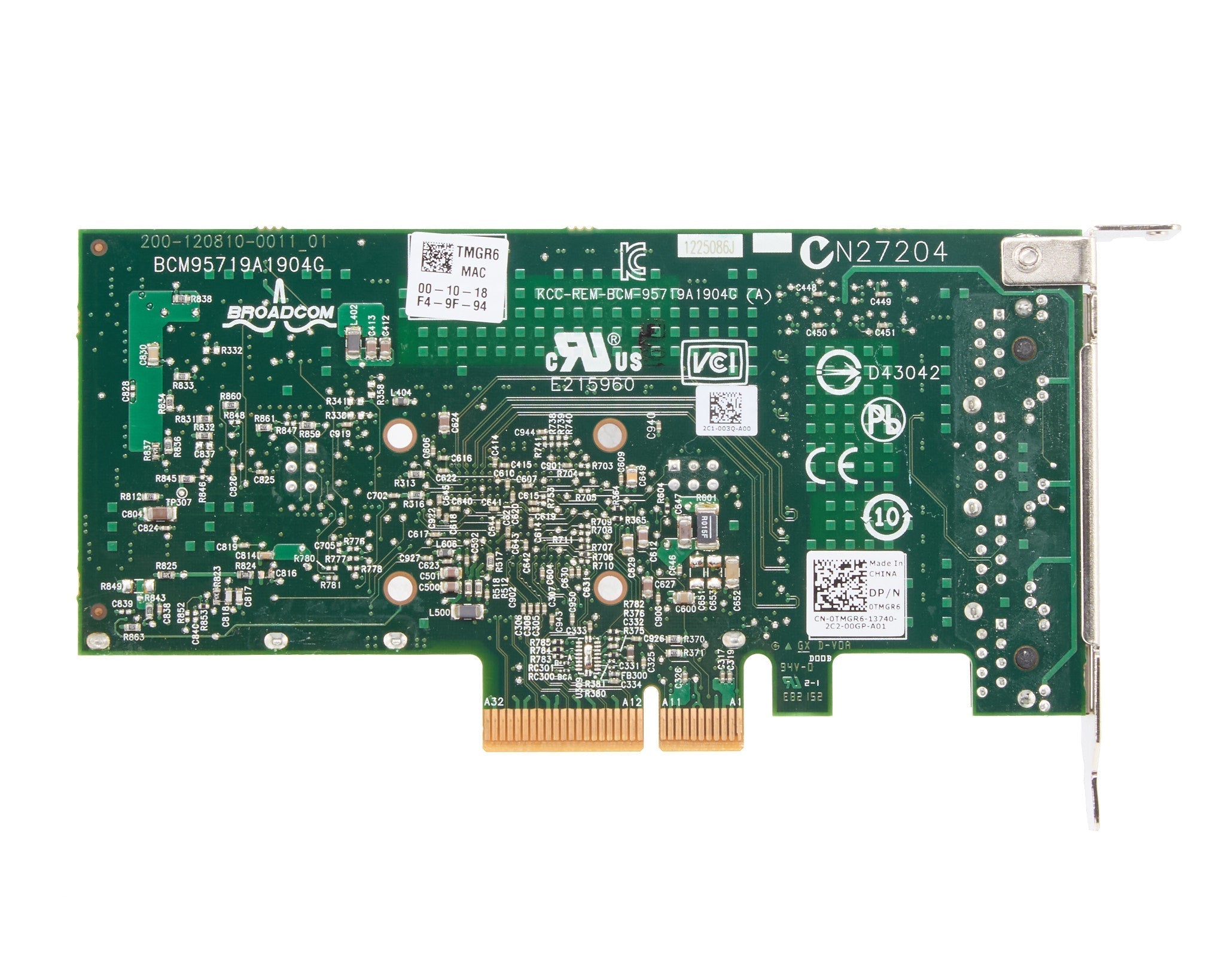 Dell Broadcom 5719 Quad Port 1GB RJ45 Low Profile
