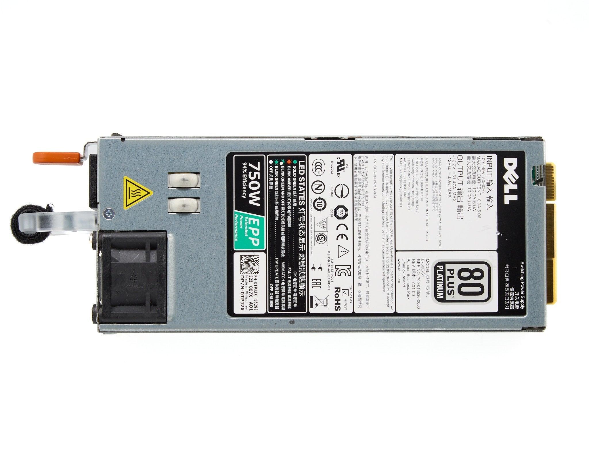 Dell 750W Platinum Efficiency Power Supply for 13G & 14G