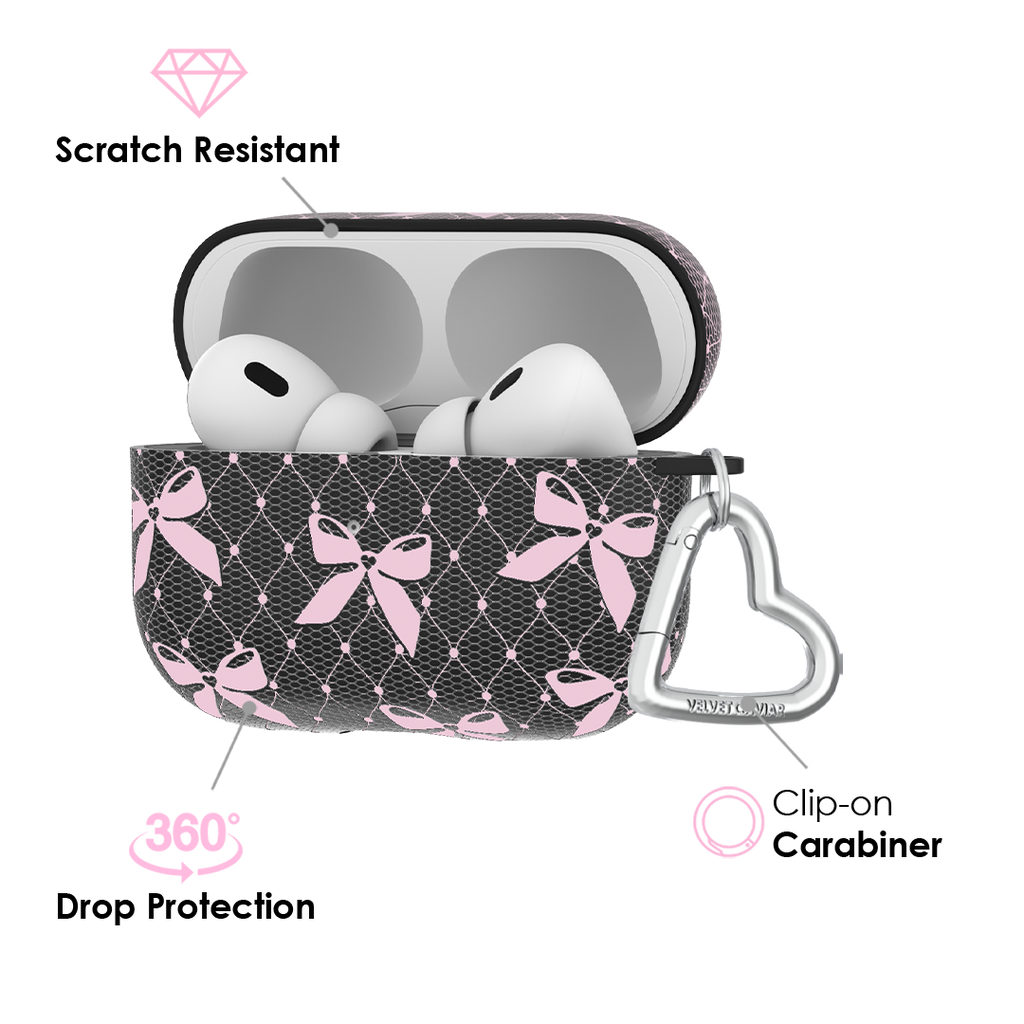 Lacy Pink Bows AirPod Case