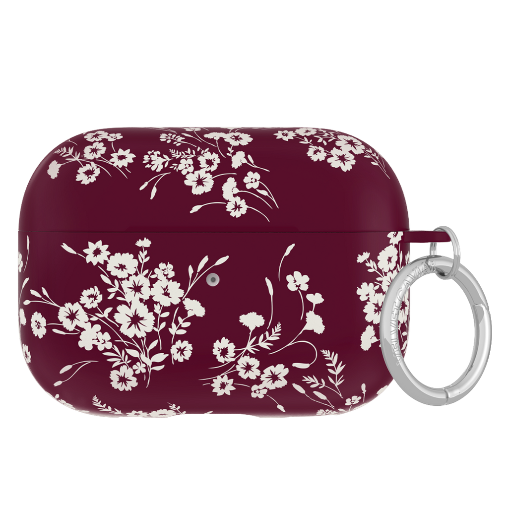 French Burgundy Floral AirPod Case