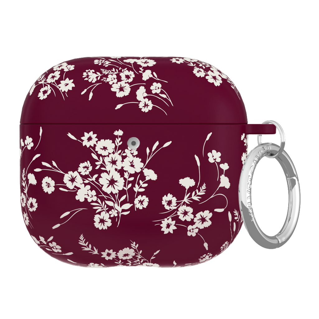 French Burgundy Floral AirPod Case