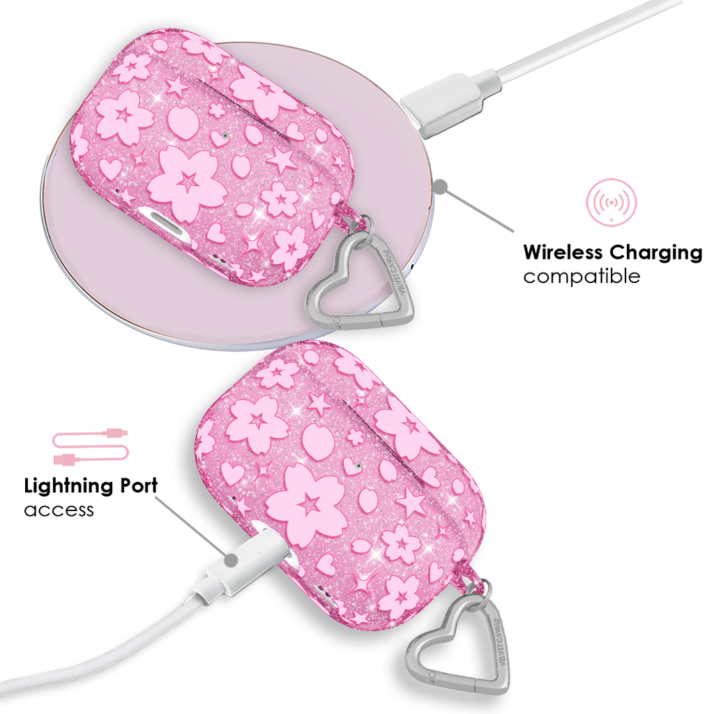 Cherry Blossom Glitter AirPod Case