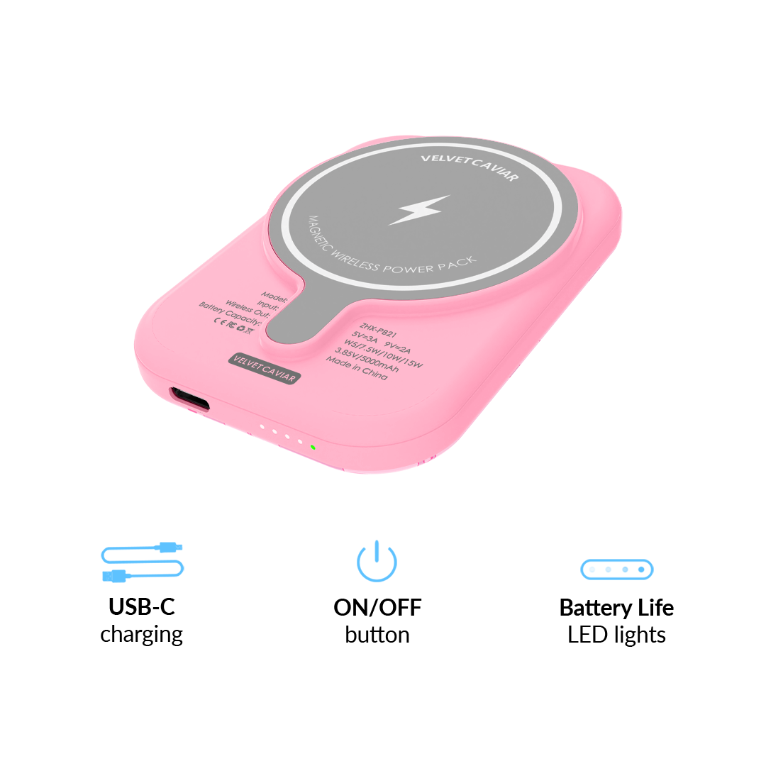 Pink Cherry Blossom MagSafe Battery Power Pack