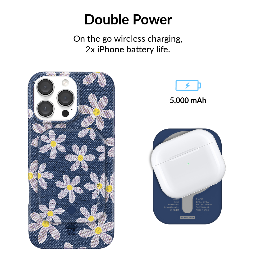 Denim Daisy MagSafe Battery Power Pack
