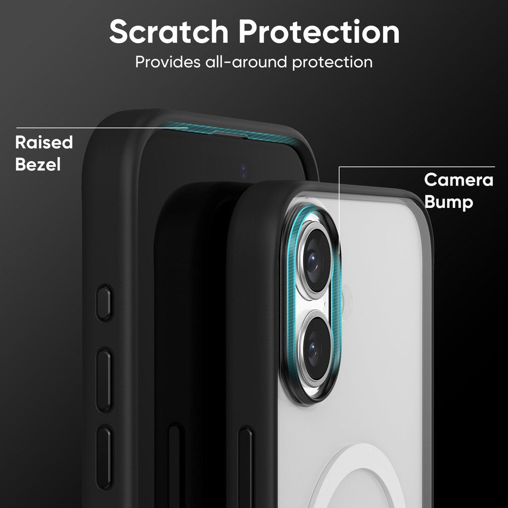 FLOLAB Surtect Tri-Fusion MagSafe Compatible Case – iPhone 16 Series (Black Clear)