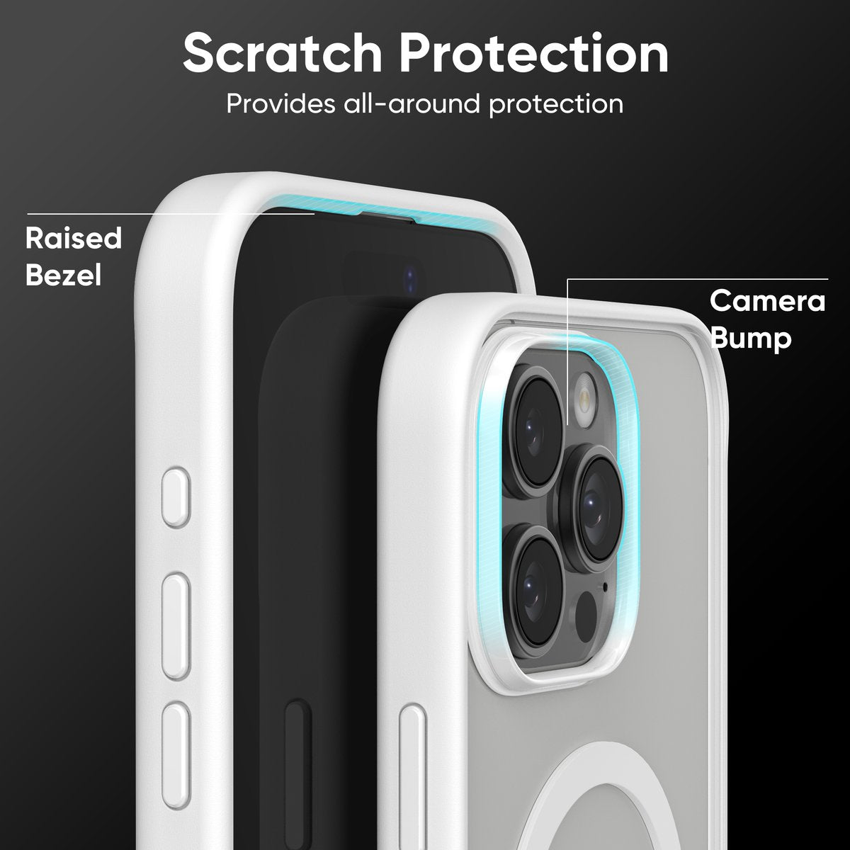 FLOLAB Surtect Tri-Fusion MagSafe Compatible Case – iPhone 16 Series (White Clear)