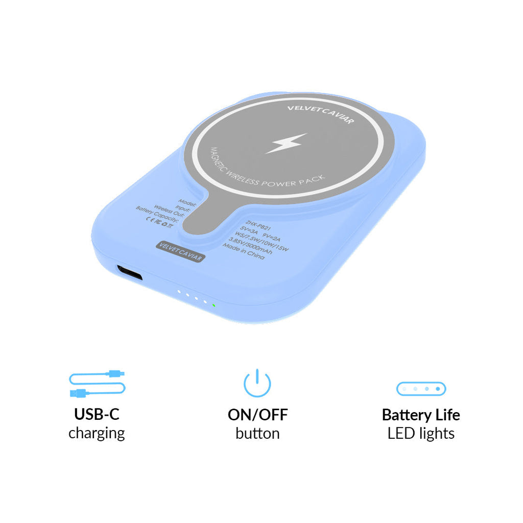 Cotton Candy Blue MagSafe Battery Power Pack