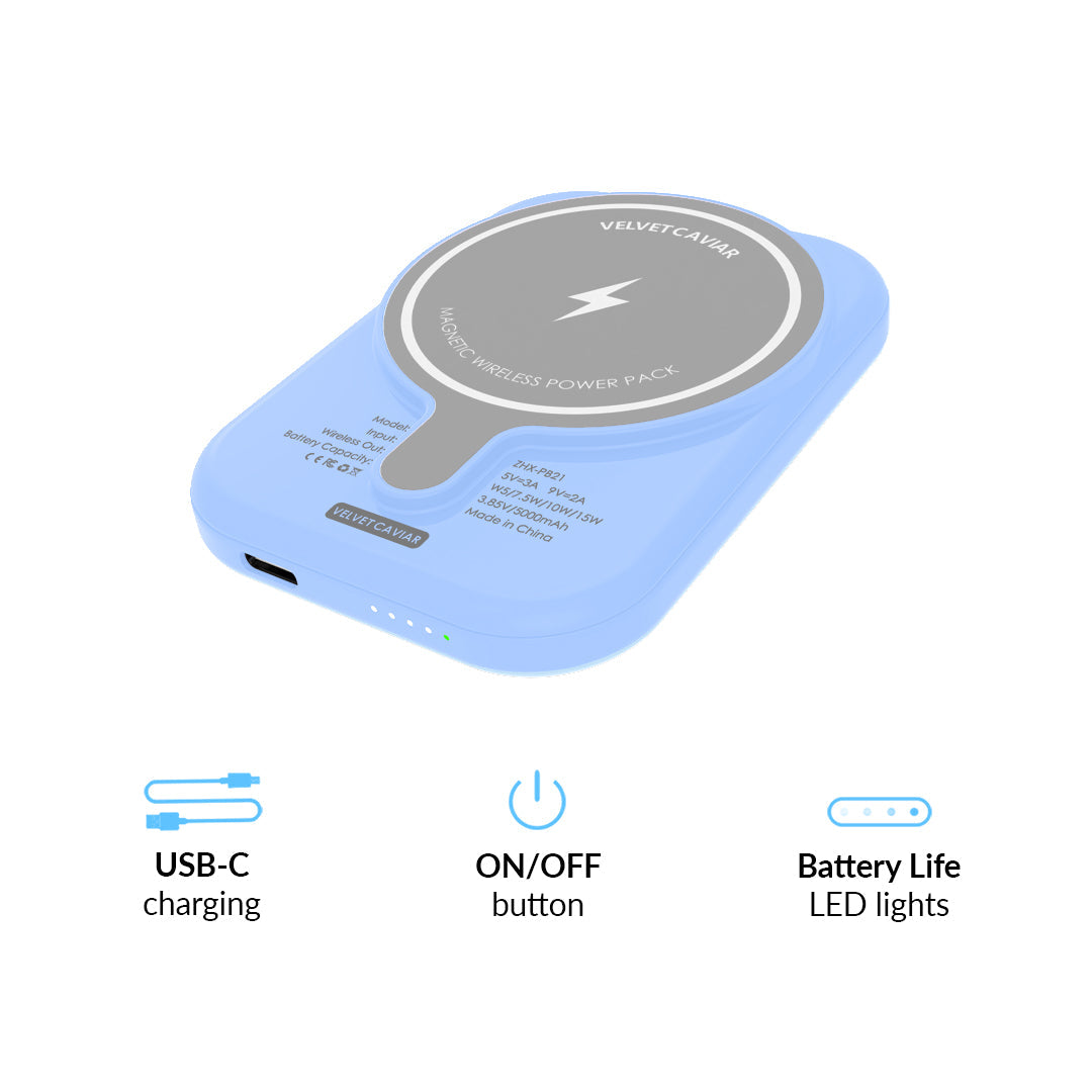 Cotton Candy Blue MagSafe Battery Power Pack