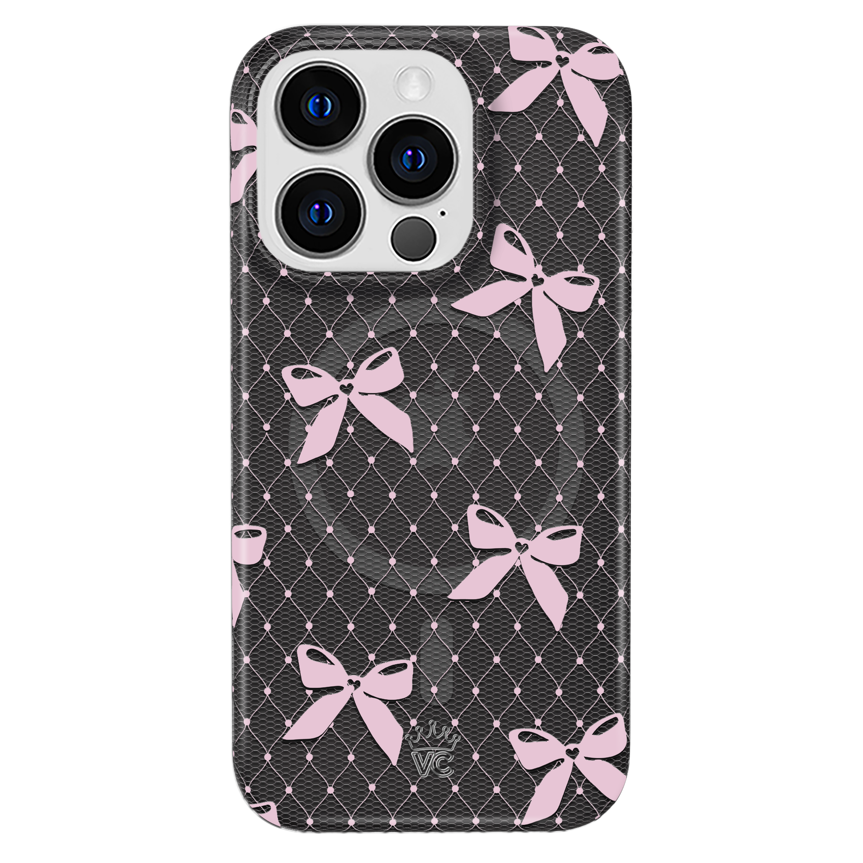 Lacy Pink Bows iPhone Case