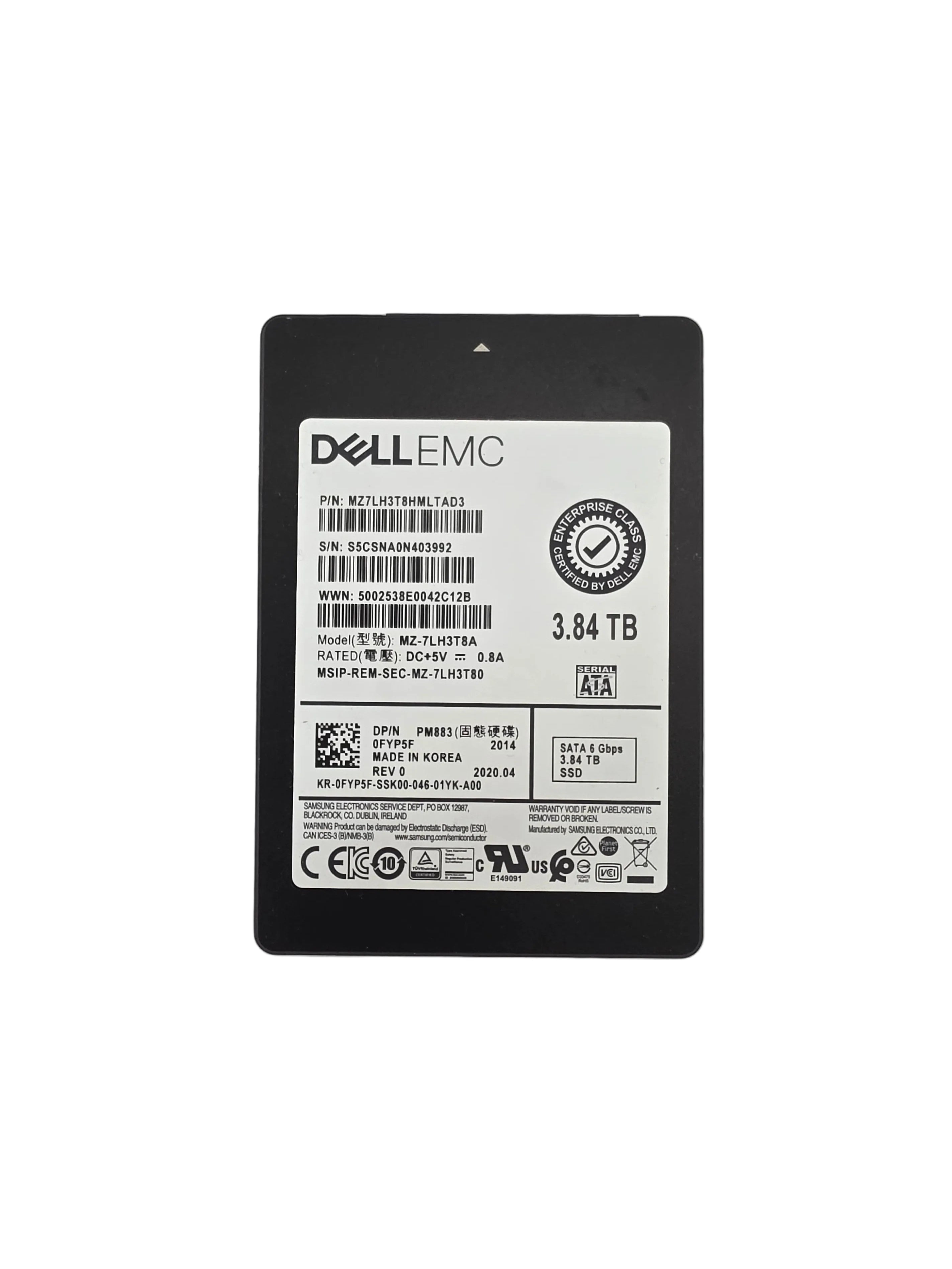 Dell SSD SATA3 2.5" 3.84TB TLC Read Intensive 6GBPS