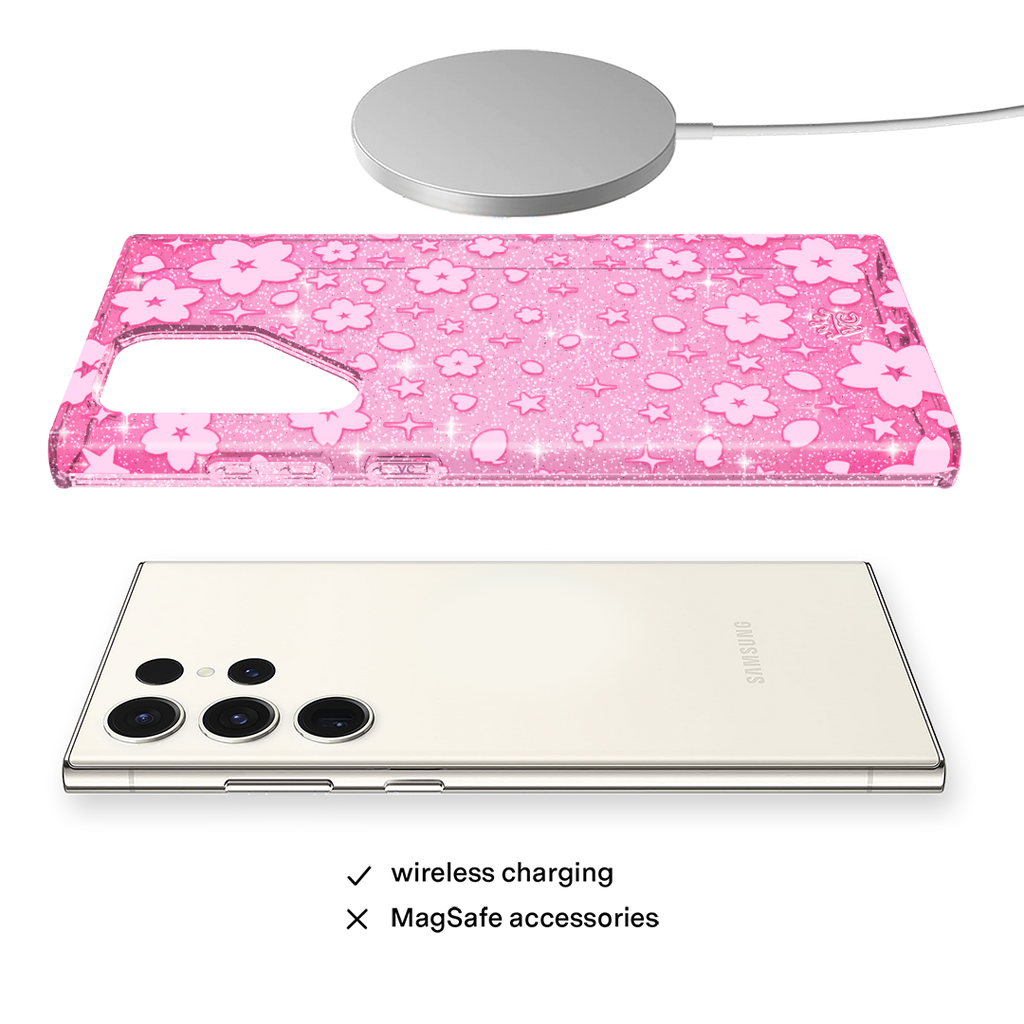 Cherry Blossom Glitter Samsung Case
