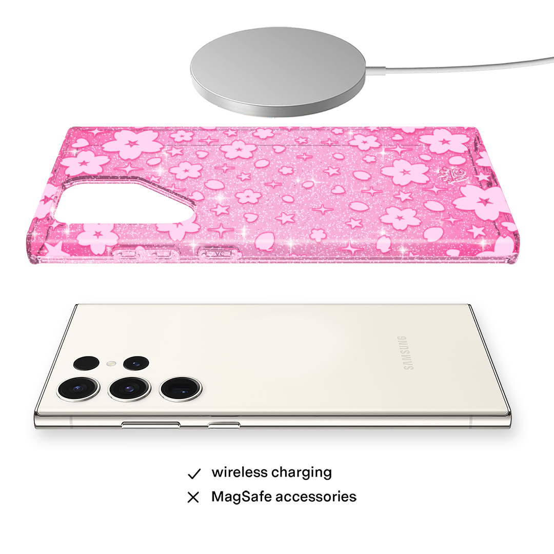 Cherry Blossom Glitter Samsung Case