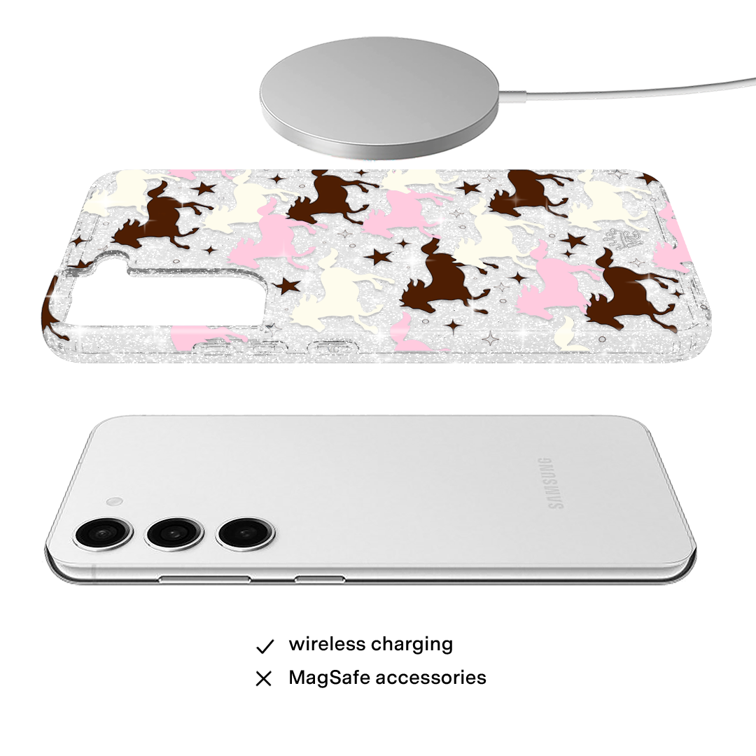 Pink Pony Glitter Samsung Case