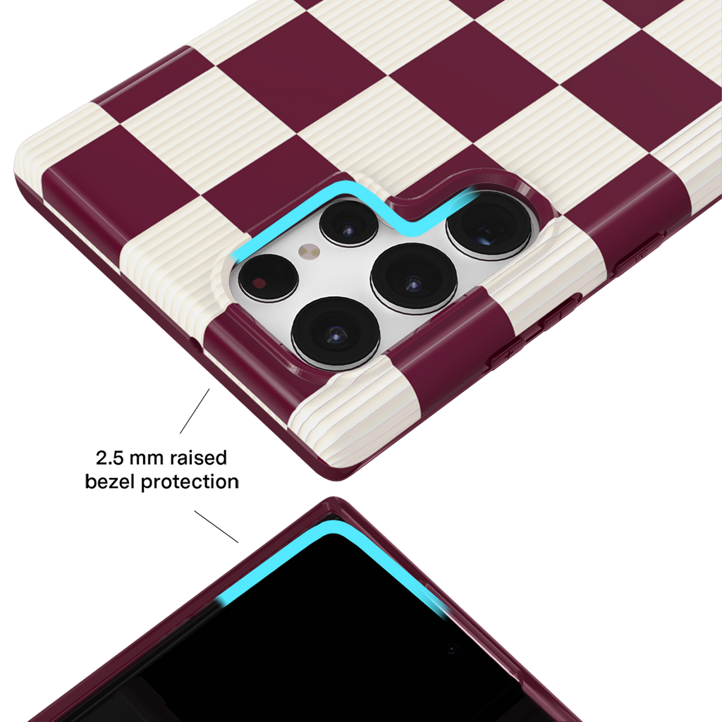 Burgundy Vibe Checker Samsung Case