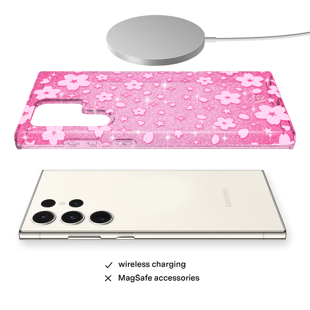 Cherry Blossom Glitter Samsung Case