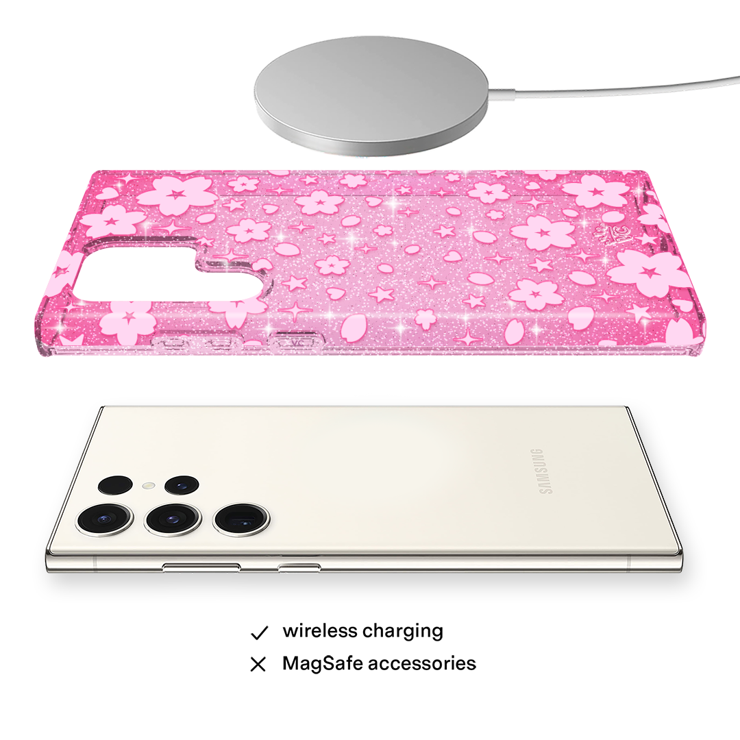 Cherry Blossom Glitter Samsung Case