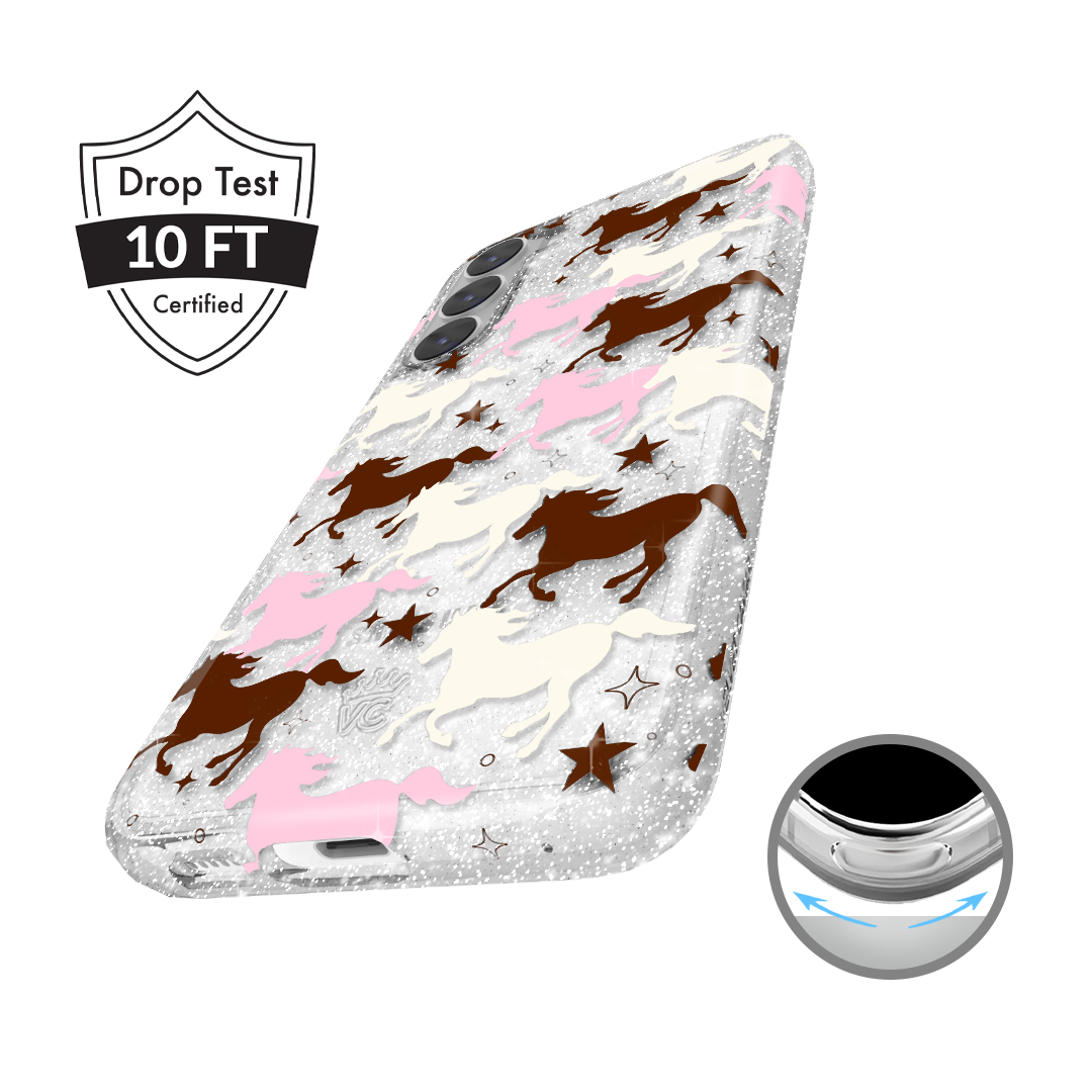 Pink Pony Glitter Samsung Case