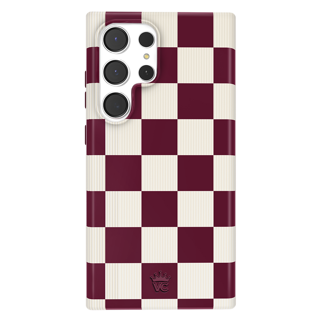 Burgundy Vibe Checker Samsung Case