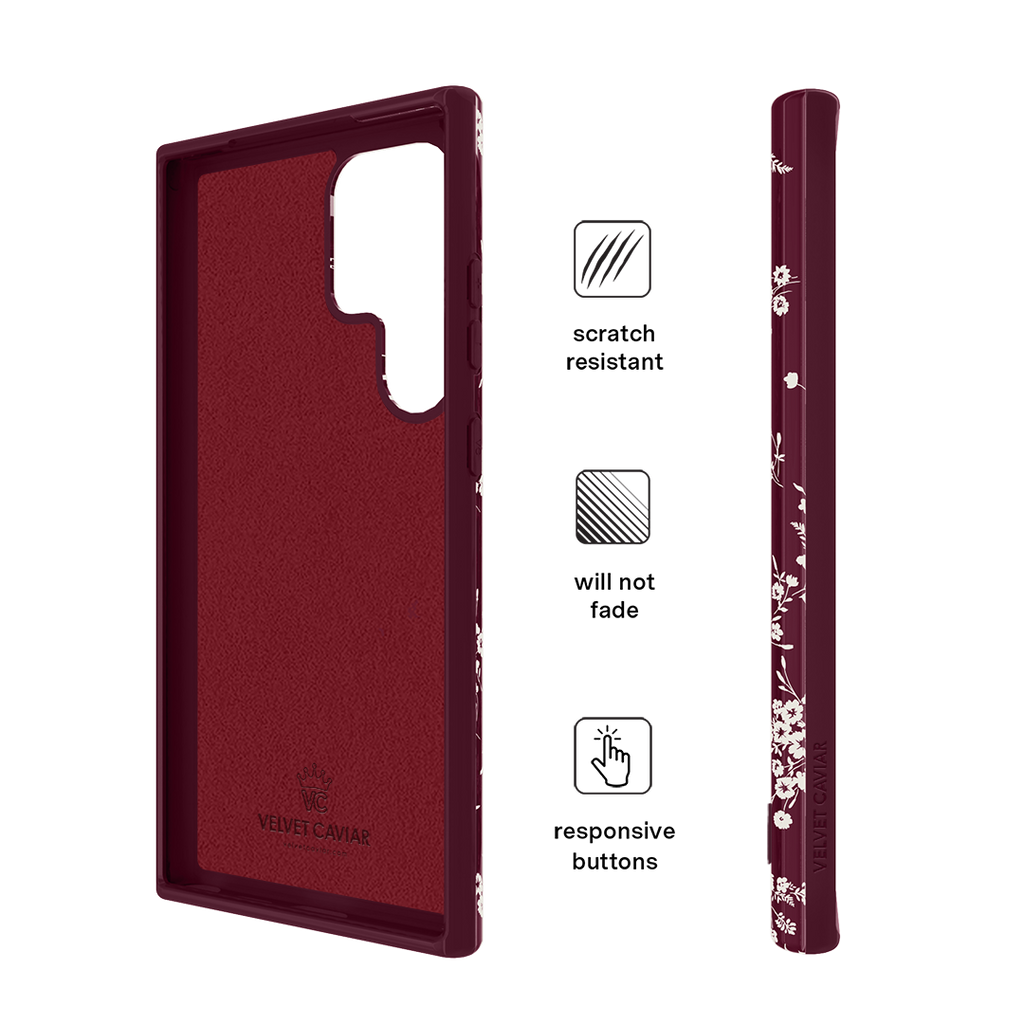 French Burgundy Floral Samsung Case