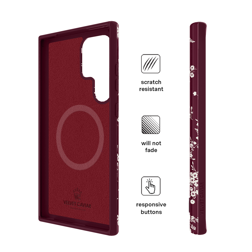 French Burgundy Floral Samsung Case