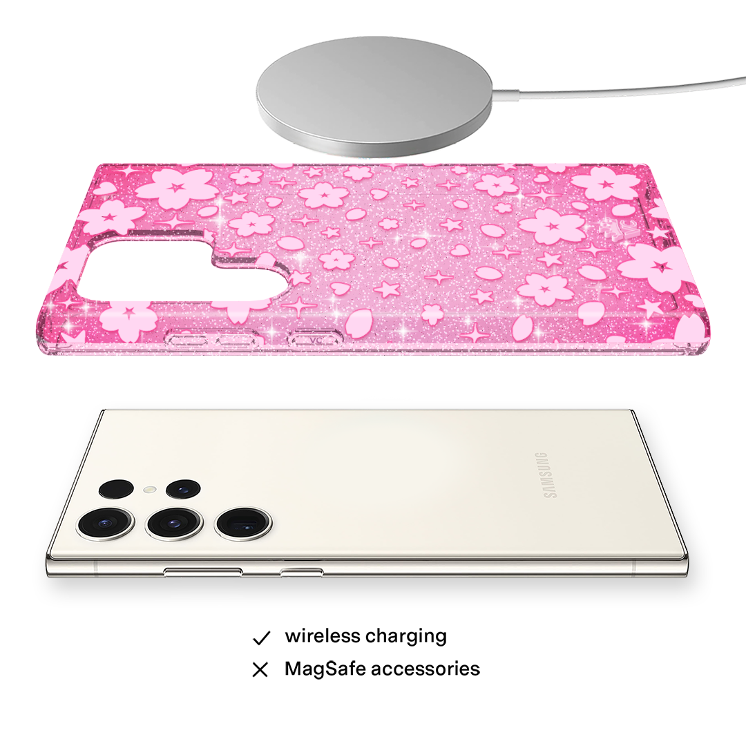 Cherry Blossom Glitter Samsung Case