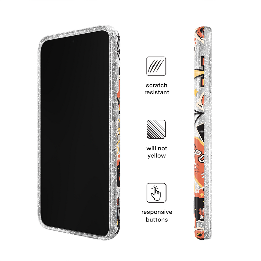 Snoopy Halloween Varsity Glitter Samsung Case