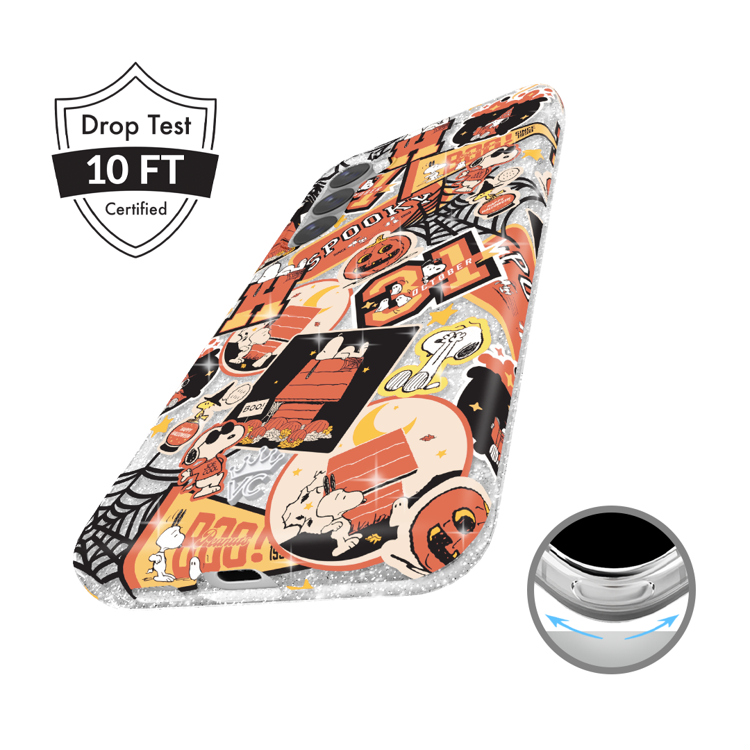 Snoopy Halloween Varsity Glitter Samsung Case
