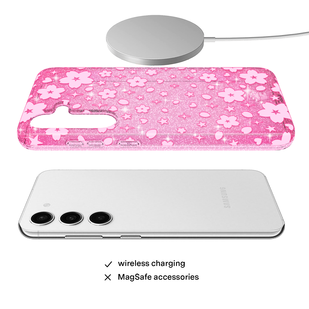 Cherry Blossom Glitter Samsung Case