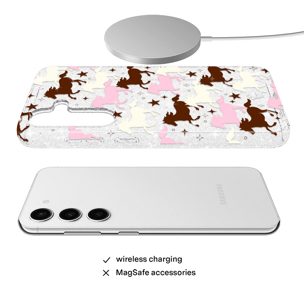 Pink Pony Glitter Samsung Case