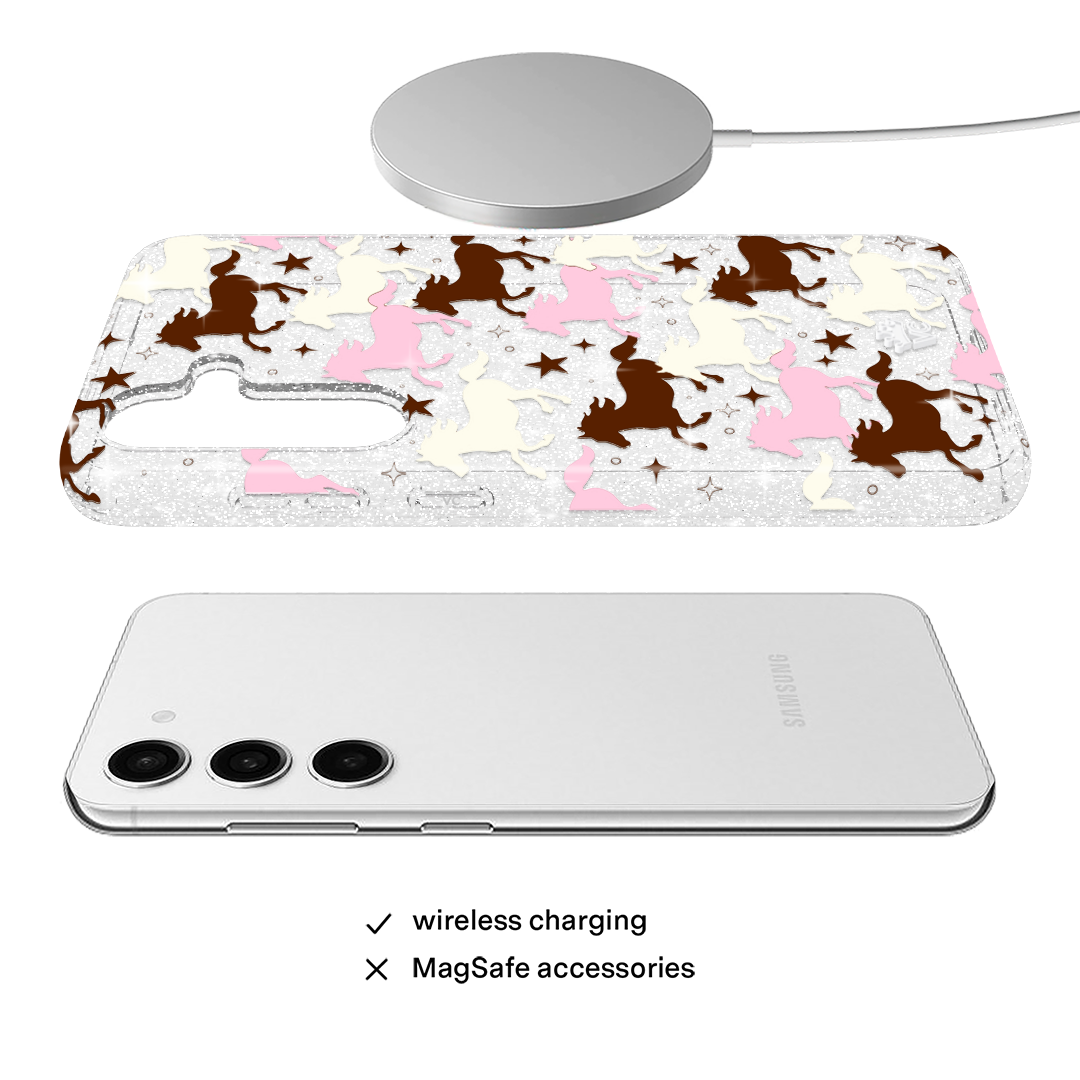 Pink Pony Glitter Samsung Case