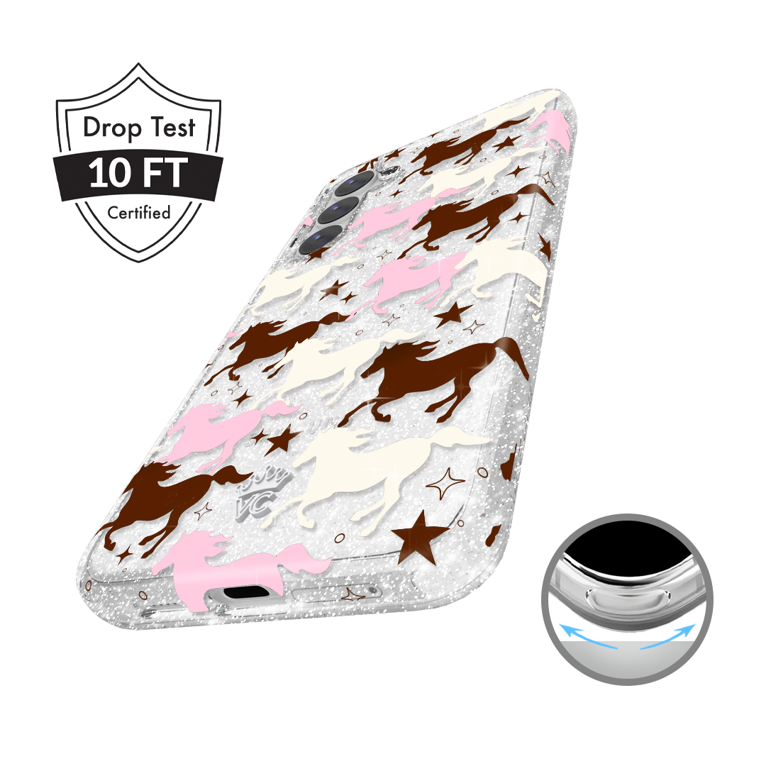 Pink Pony Glitter Samsung Case