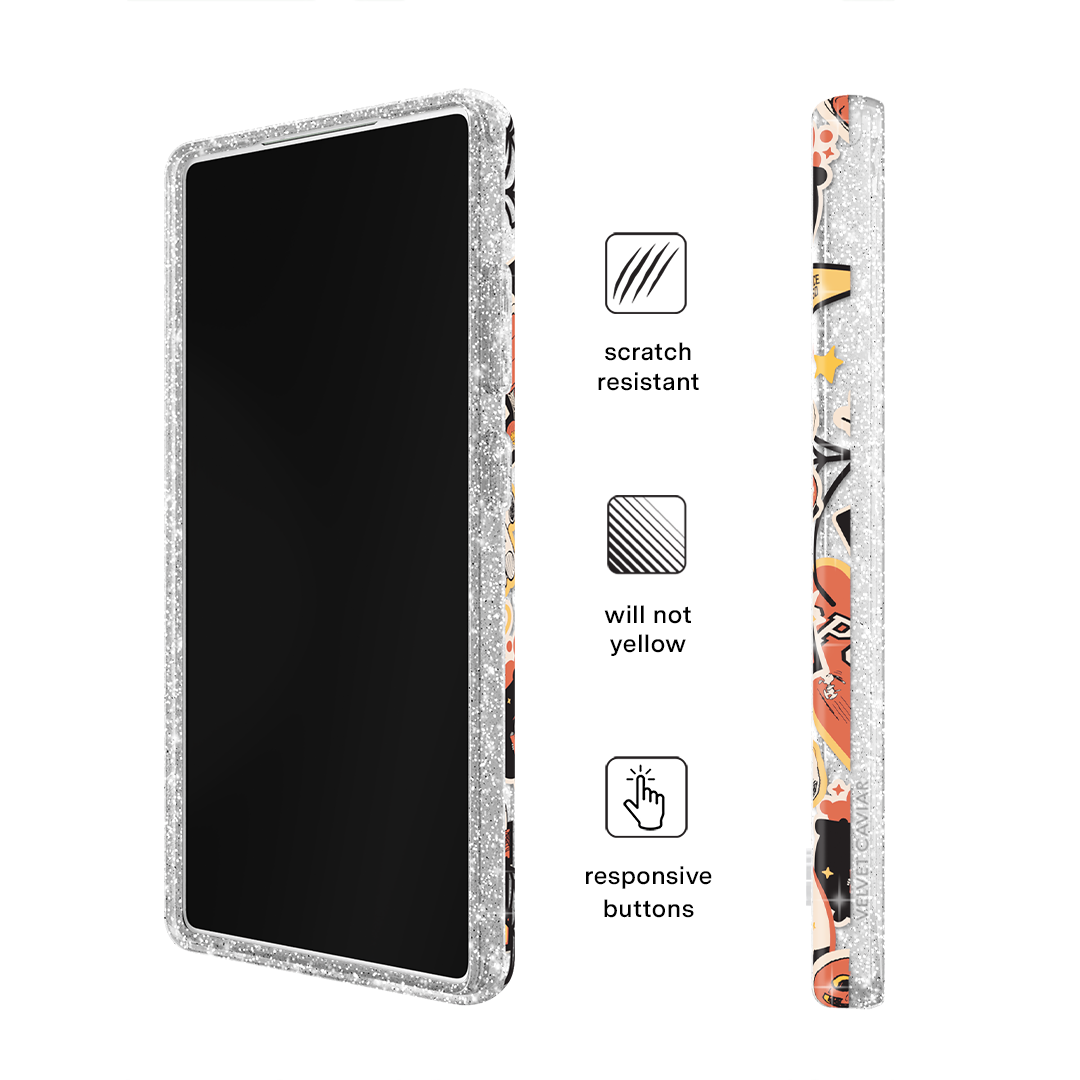 Snoopy Halloween Varsity Glitter Samsung Case