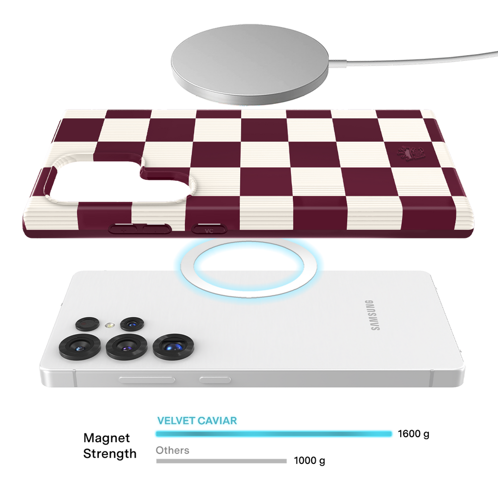 Burgundy Vibe Checker Samsung Case