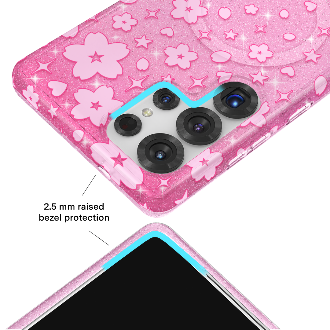 Cherry Blossom Glitter Samsung Case