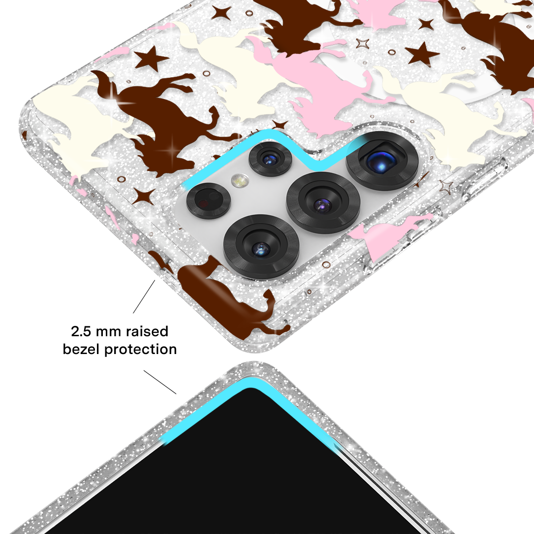 Pink Pony Glitter Samsung Case